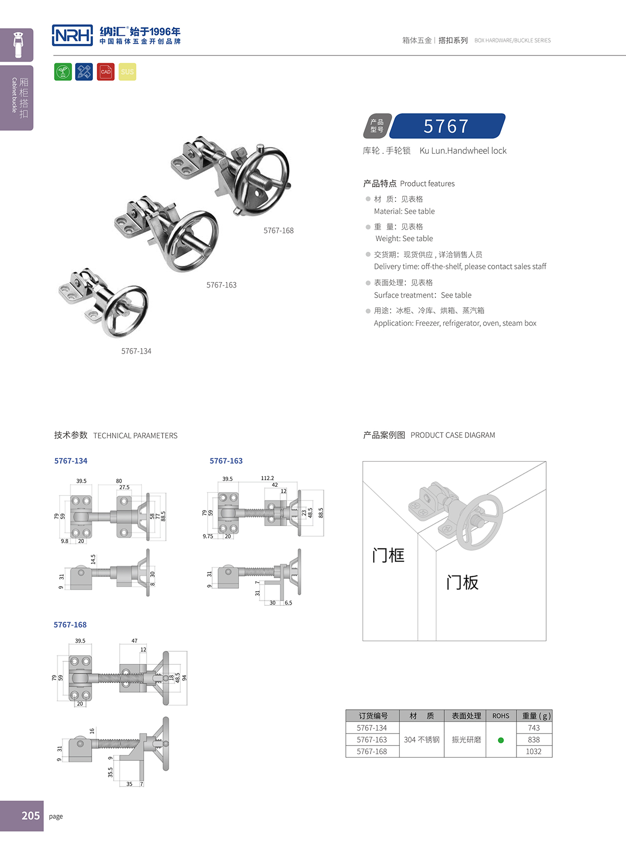 納匯/NRH 5755-168 醫(yī)用搭扣